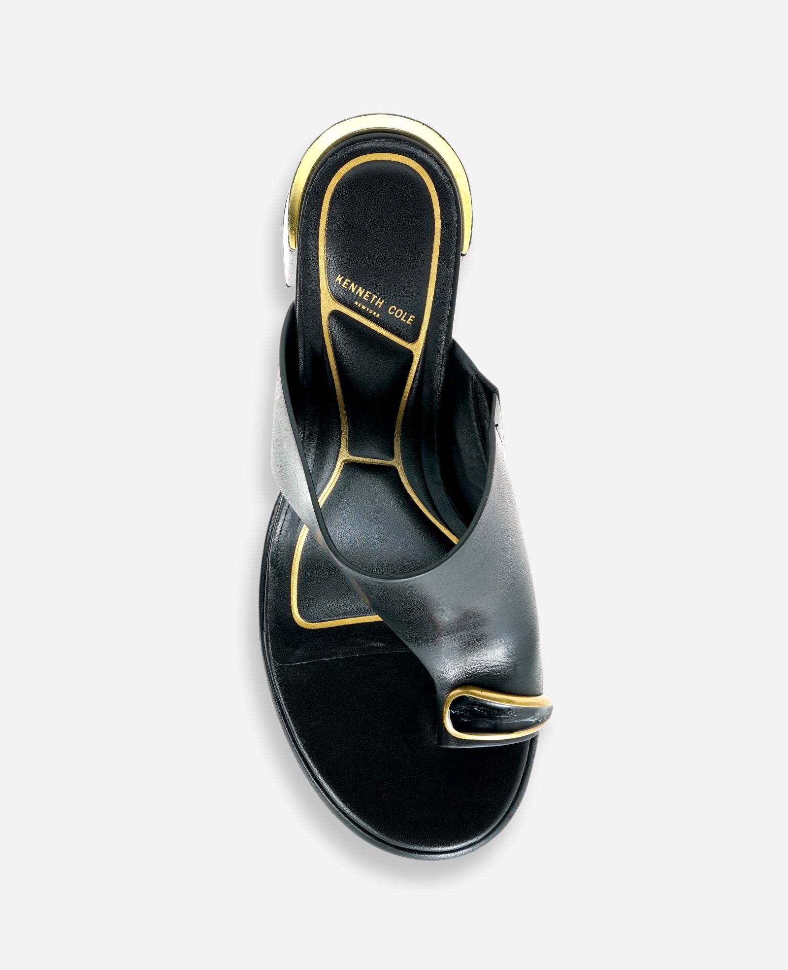 Kenneth Cole Syndika Leather Stone Toe Ring Heeled Sandal
