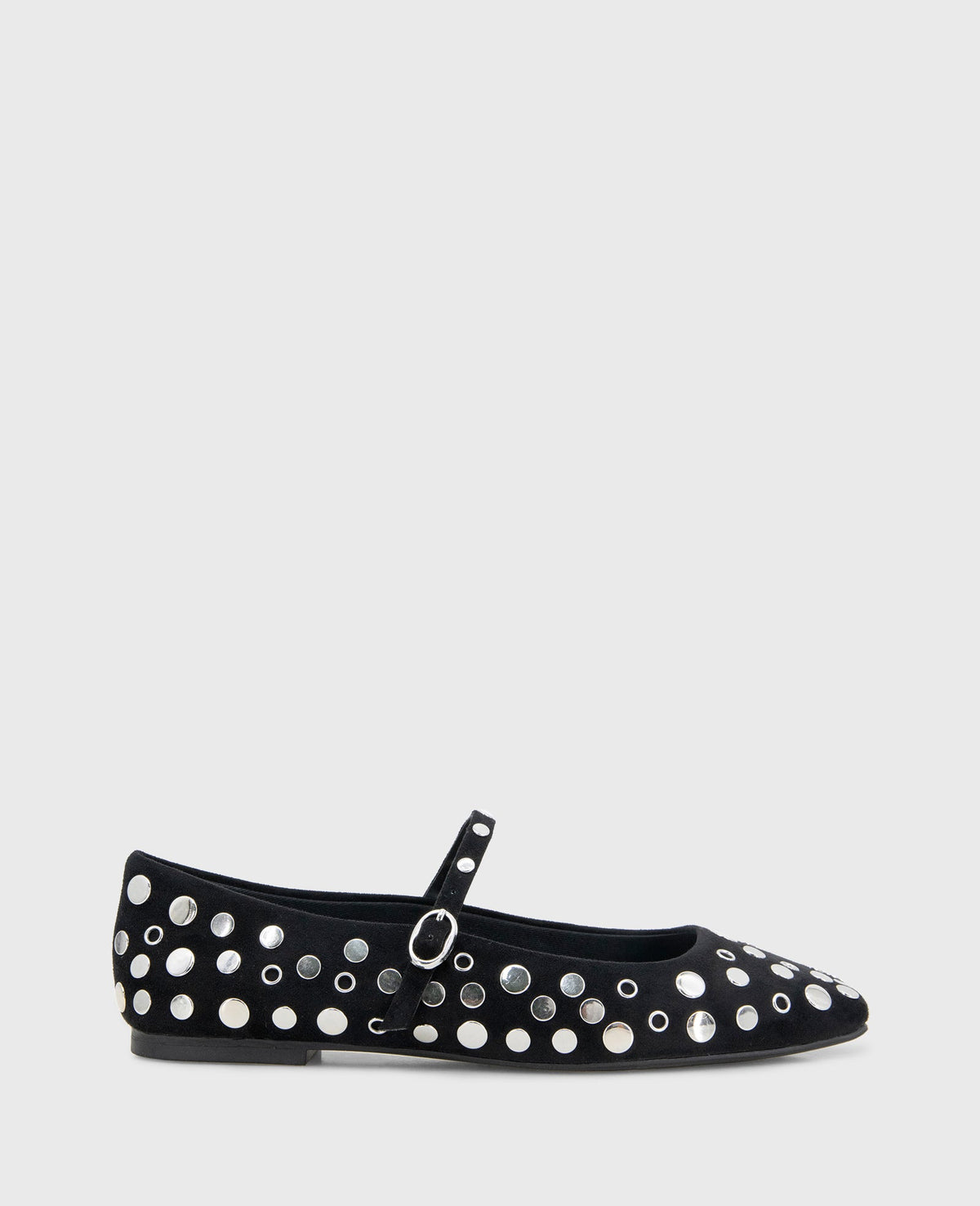 Kenneth Cole Shop Jasper Black Suede Stud Ballet Flat | Kenneth Cole