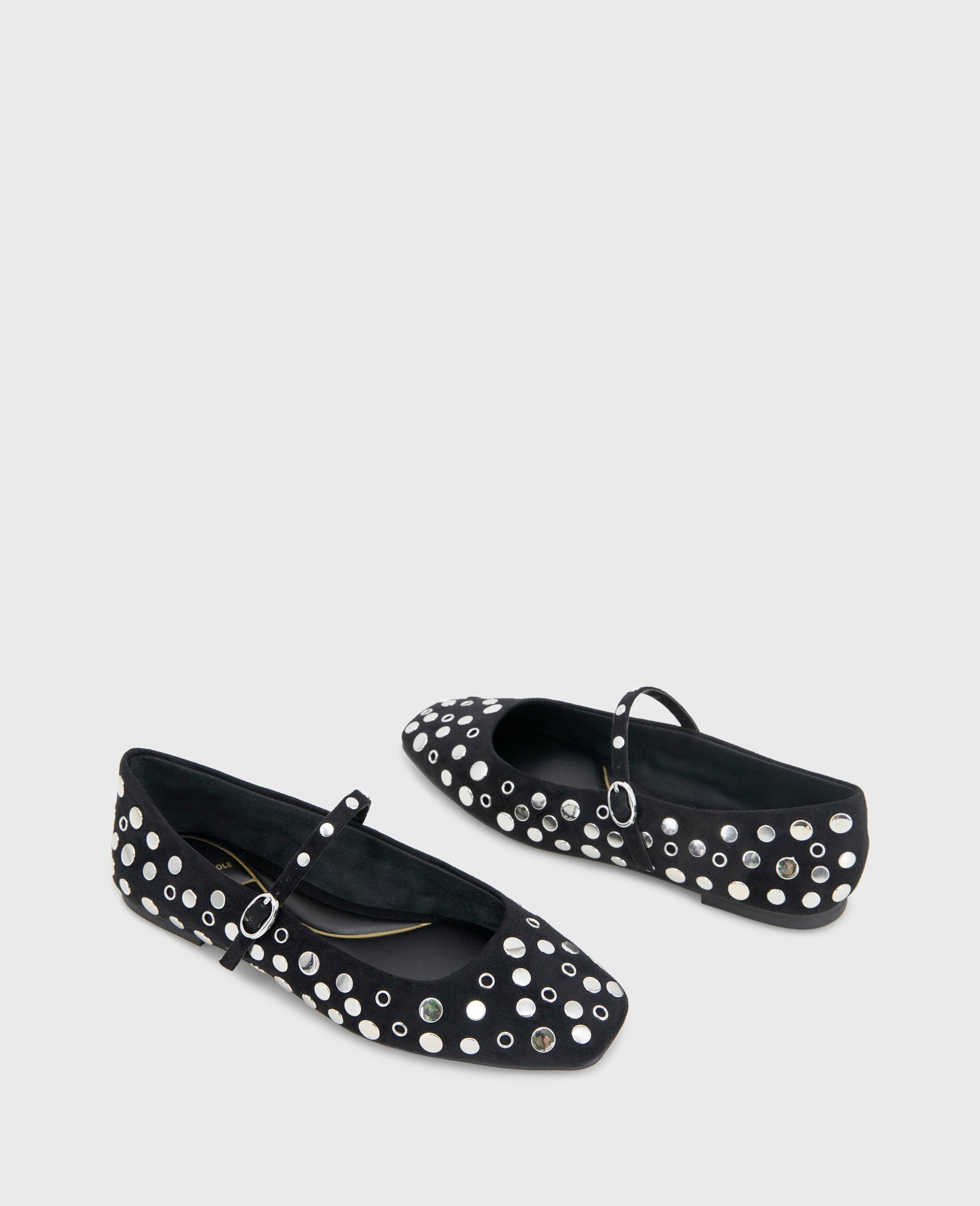 Kenneth Cole Shop Jasper Black Suede Stud Ballet Flat | Kenneth Cole