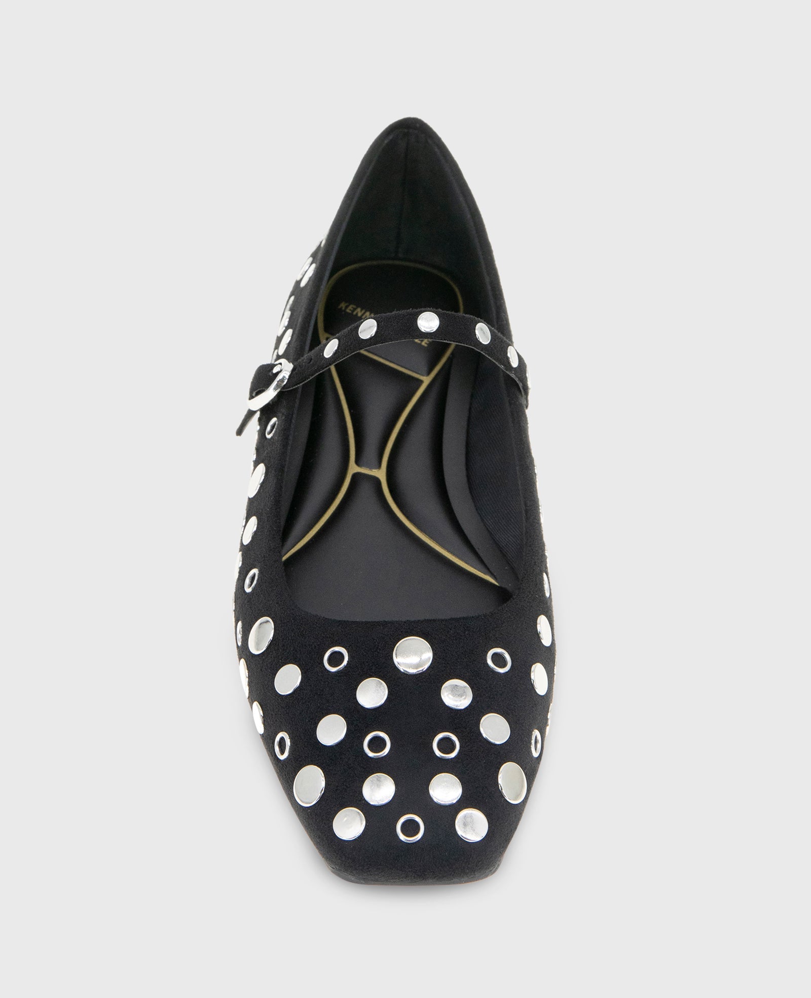 Kenneth Cole Shop Jasper Black Suede Stud Ballet Flat | Kenneth Cole