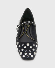 Kenneth Cole Shop Jasper Black Suede Stud Ballet Flat | Kenneth Cole