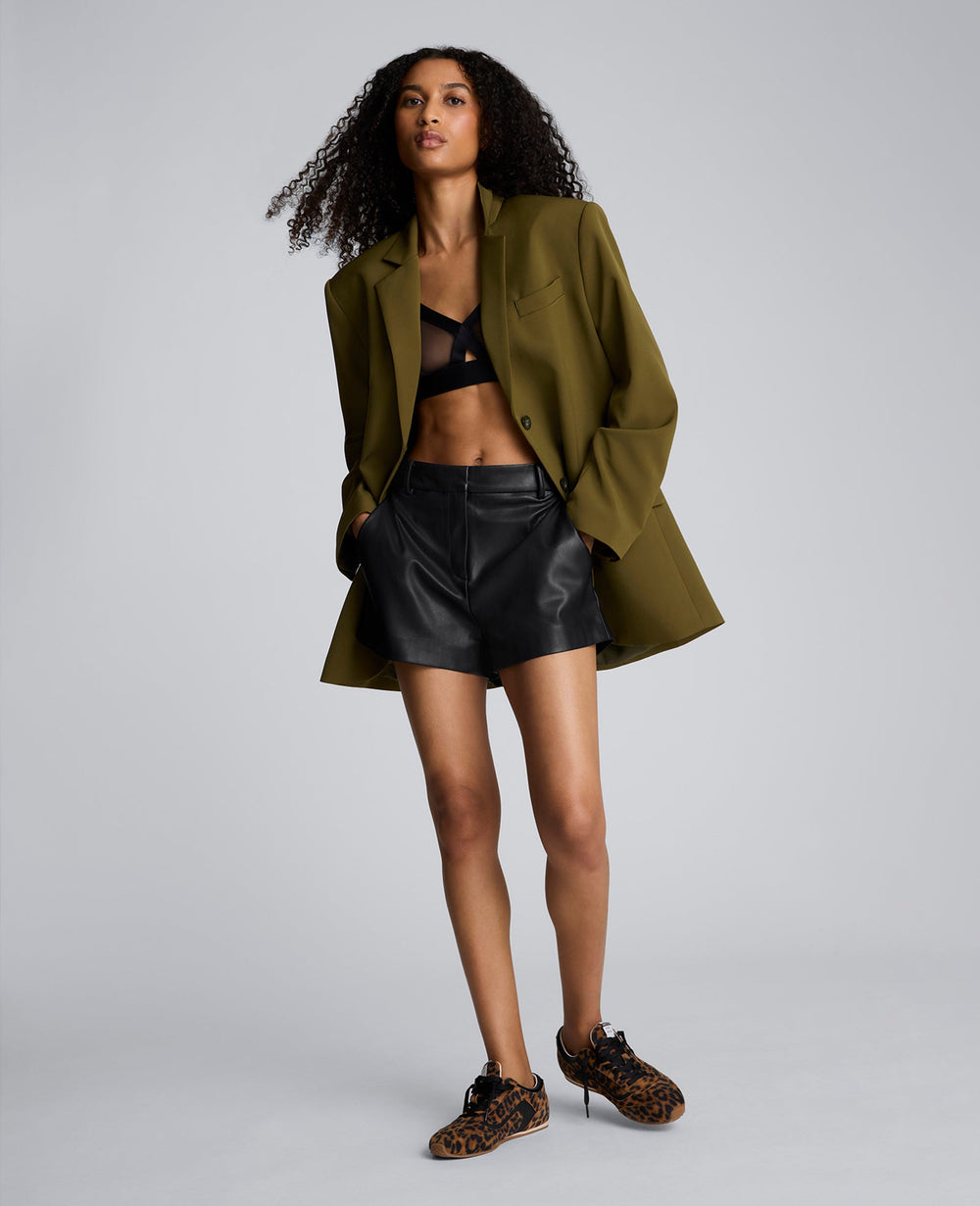 Kenneth Cole Faux Leather Fly Front Short