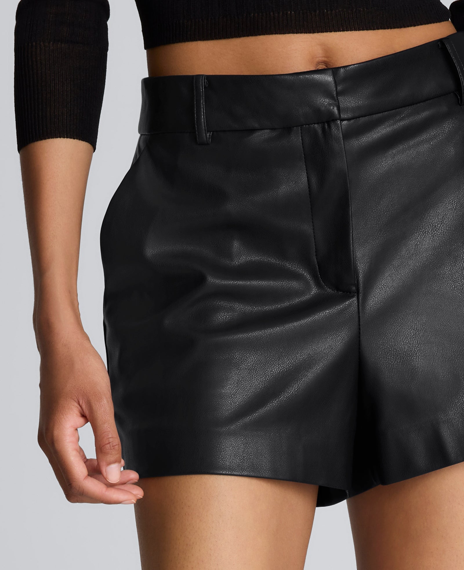 Kenneth Cole Faux Leather Fly Front Short