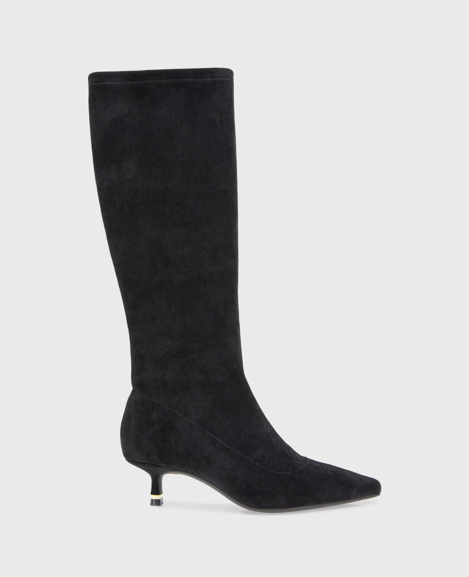 Kenneth Cole Shop Meridith Black Stretch Kitten Heel Boot | Kenneth Cole