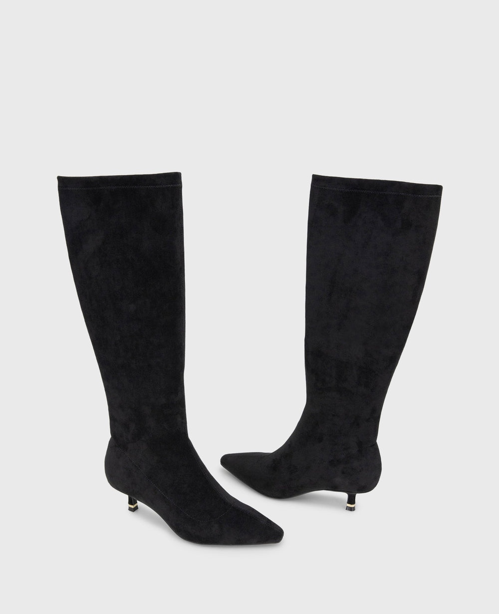 Kenneth Cole Shop Meridith Black Stretch Kitten Heel Boot | Kenneth Cole