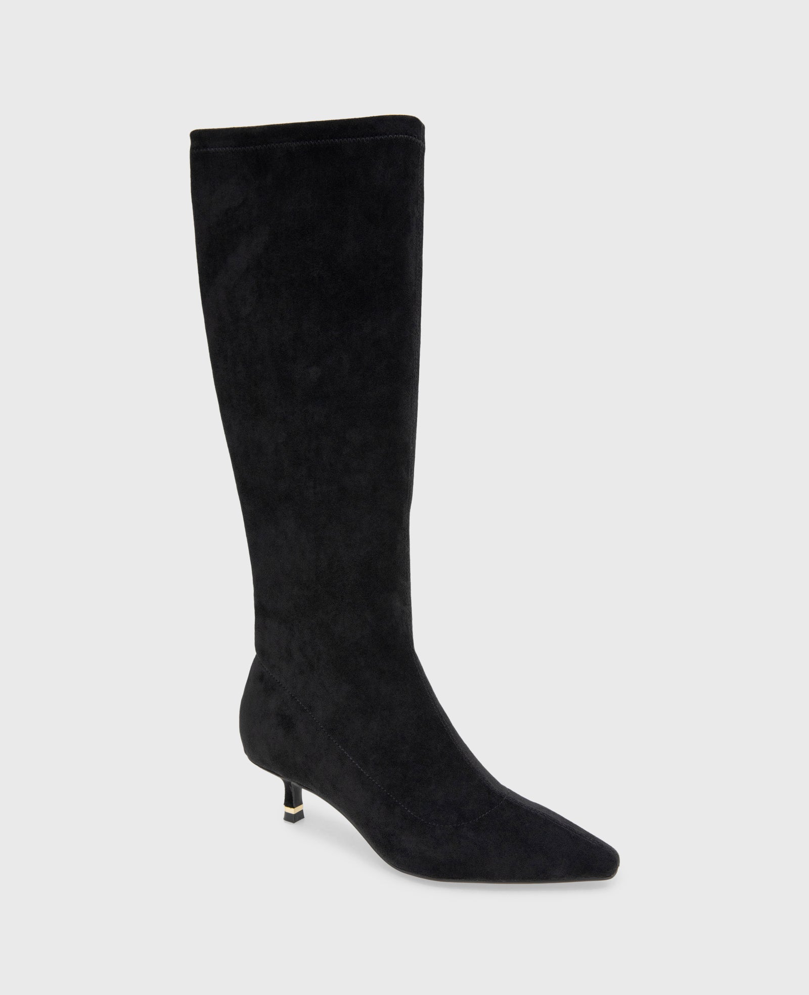 Kenneth Cole Shop Meridith Black Stretch Kitten Heel Boot | Kenneth Cole