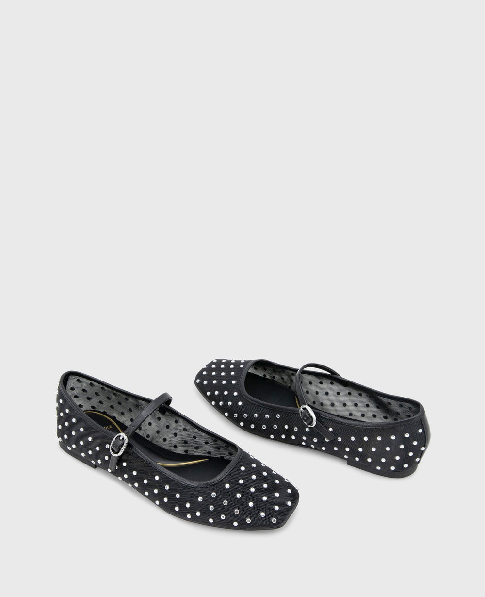 Kenneth Cole Shop Jasper Black Mesh Micro Stud Ballet Flat | Kenneth Cole