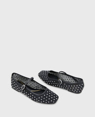 Kenneth Cole Shop Jasper Black Mesh Micro Stud Ballet Flat | Kenneth Cole
