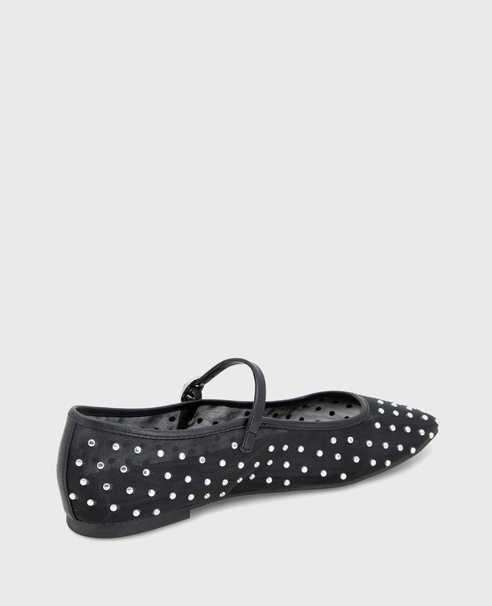 Kenneth Cole Shop Jasper Black Mesh Micro Stud Ballet Flat | Kenneth Cole
