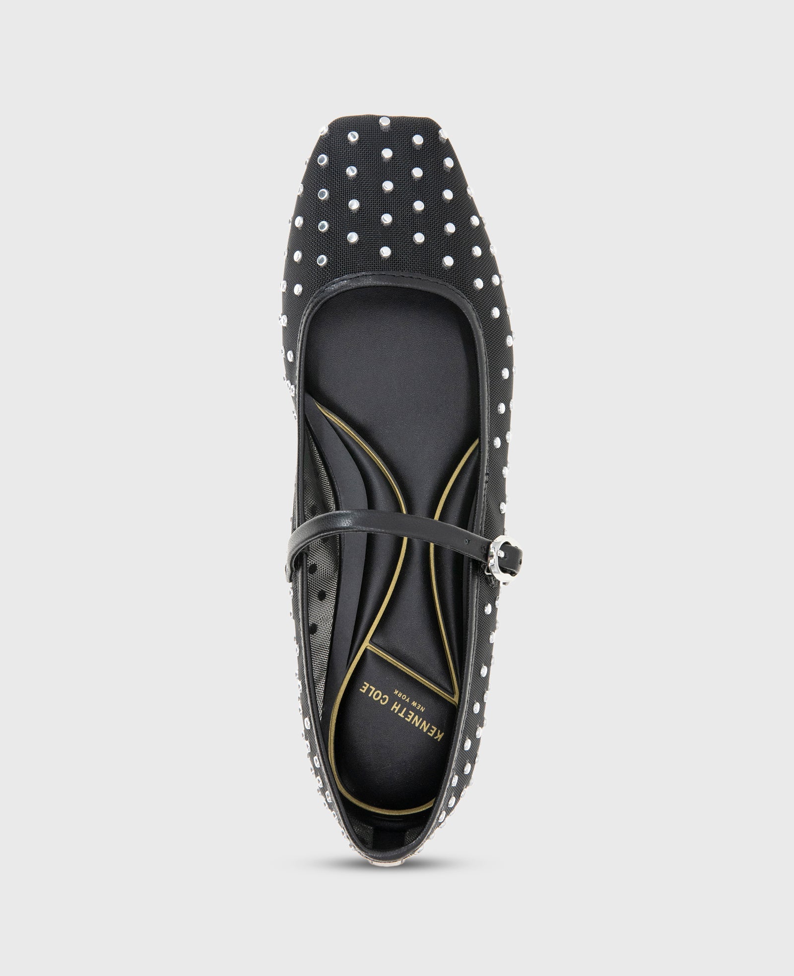 Kenneth Cole Shop Jasper Black Mesh Micro Stud Ballet Flat | Kenneth Cole