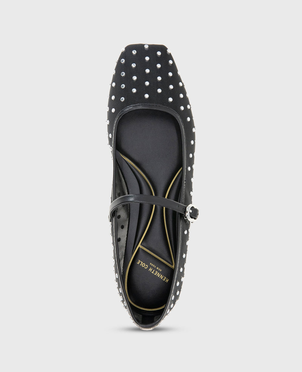 Kenneth Cole Shop Jasper Black Mesh Micro Stud Ballet Flat | Kenneth Cole
