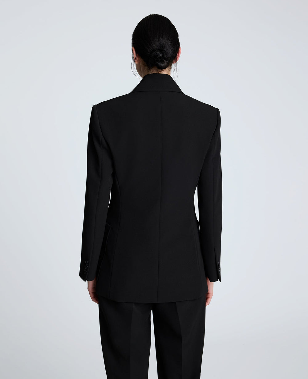 Kenneth Cole Luxe Twill Double Breasted Jacket