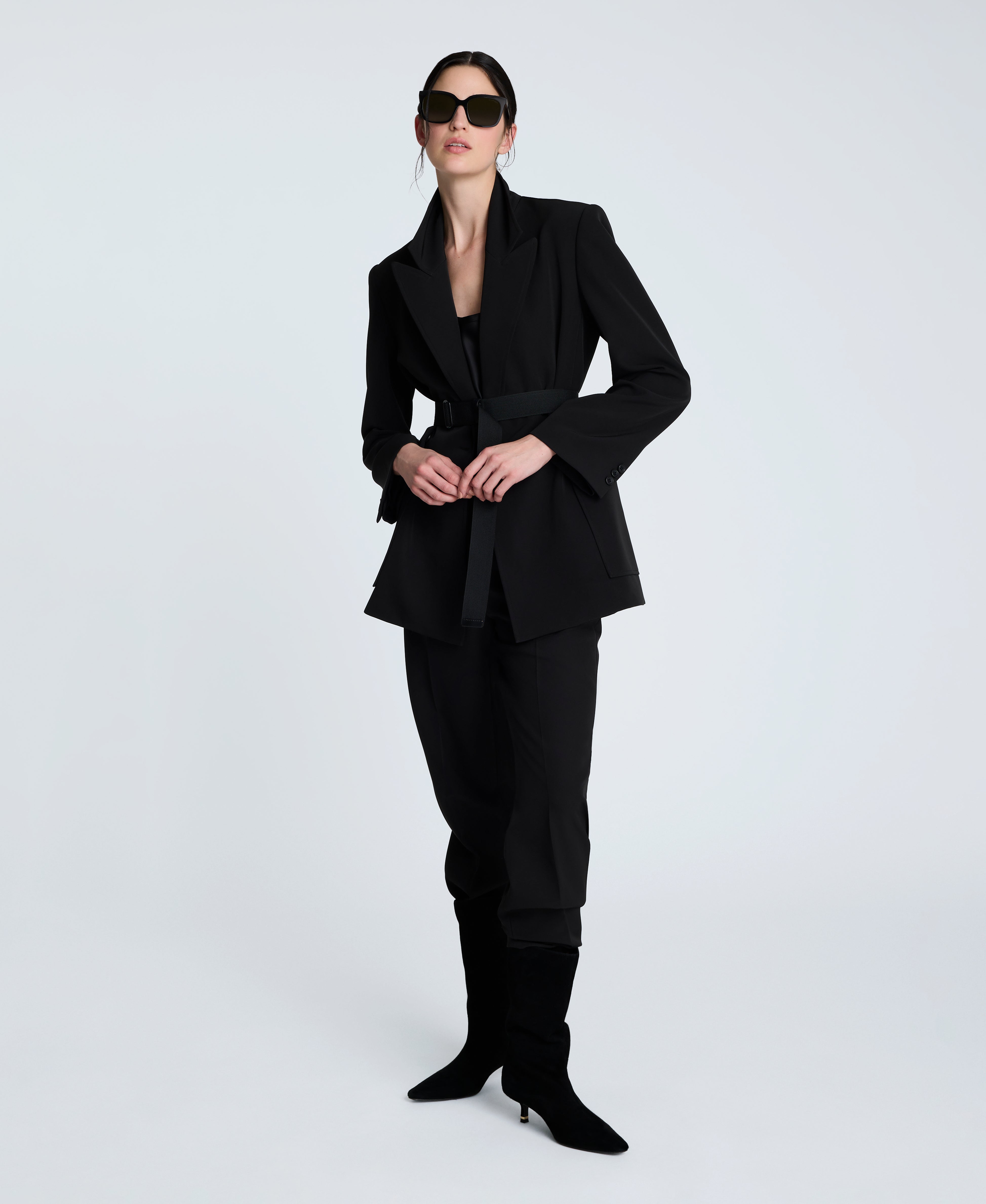 Kenneth Cole Luxe Twill Double Breasted Jacket