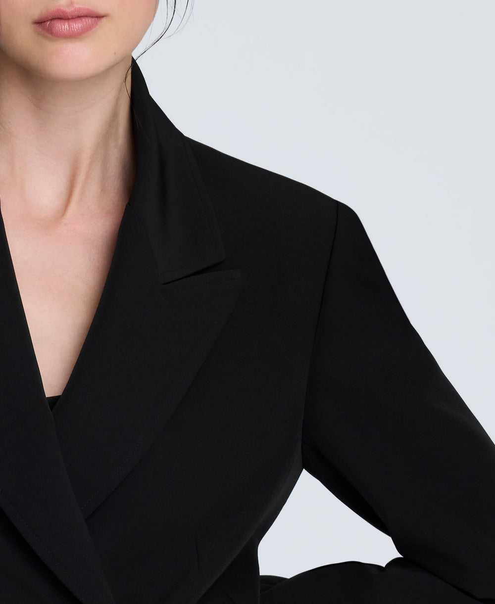 Kenneth Cole Luxe Twill Double Breasted Jacket