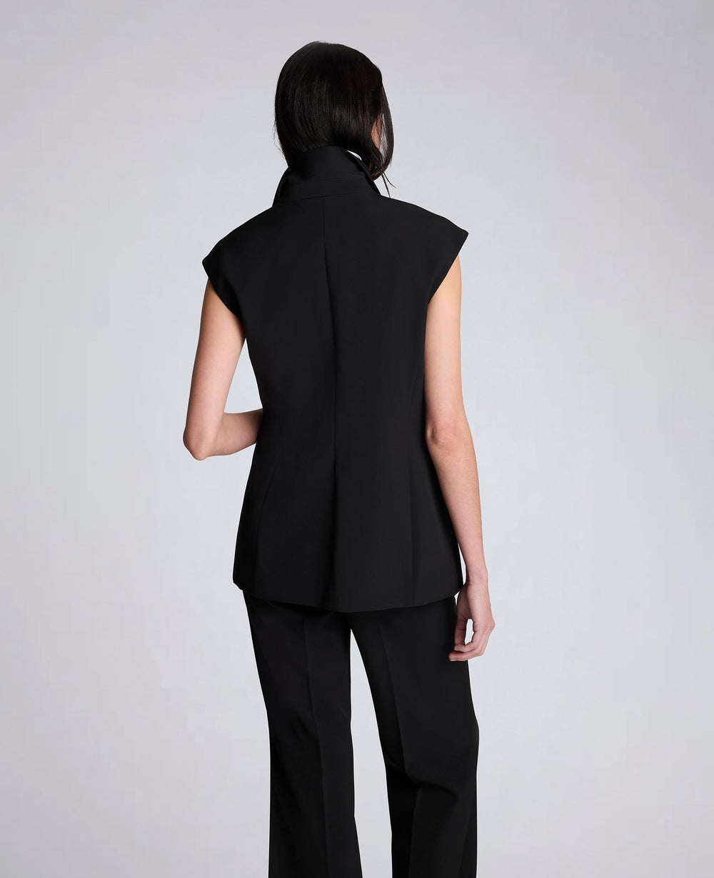 Kenneth Cole Luxe Twill Vest With Faux Shirt