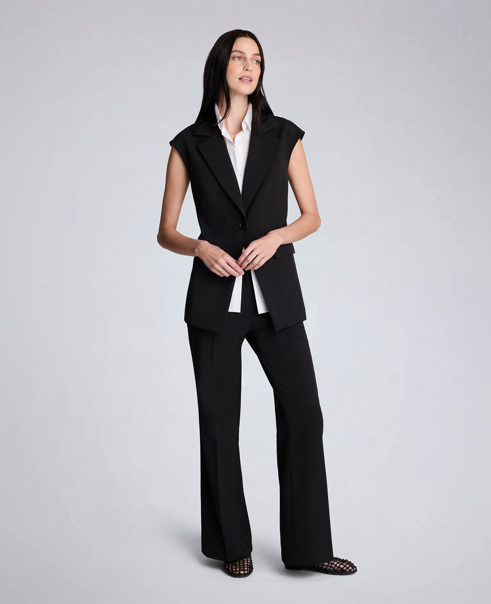 Kenneth Cole Luxe Twill Vest With Faux Shirt