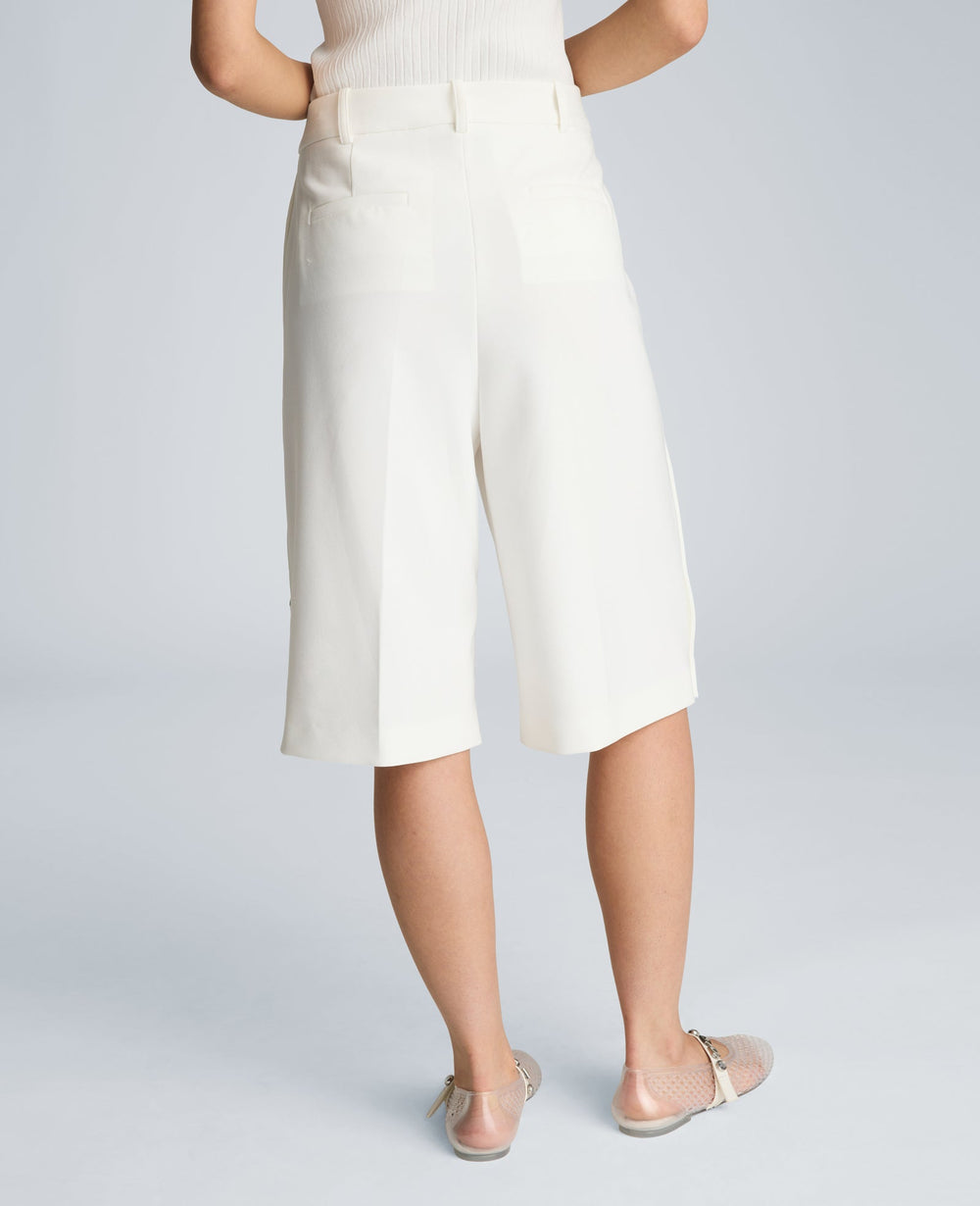 Kenneth Cole High Rise Fly Front Long Short with Rivet Side Snap