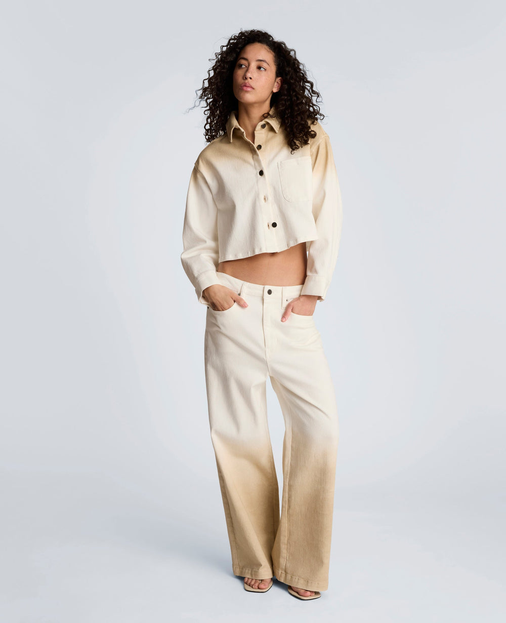 Kenneth Cole Shop Gradient Wide Leg Denim Pant – Tan | Kenneth Cole