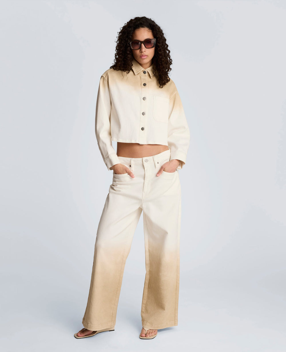 Kenneth Cole Shop Gradient Wide Leg Denim Pant – Tan | Kenneth Cole