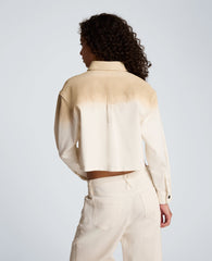 Kenneth Cole Gradient Oversized Cropped Shacket in Comfort Stretch Denim