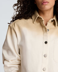 Kenneth Cole Gradient Oversized Cropped Shacket in Comfort Stretch Denim