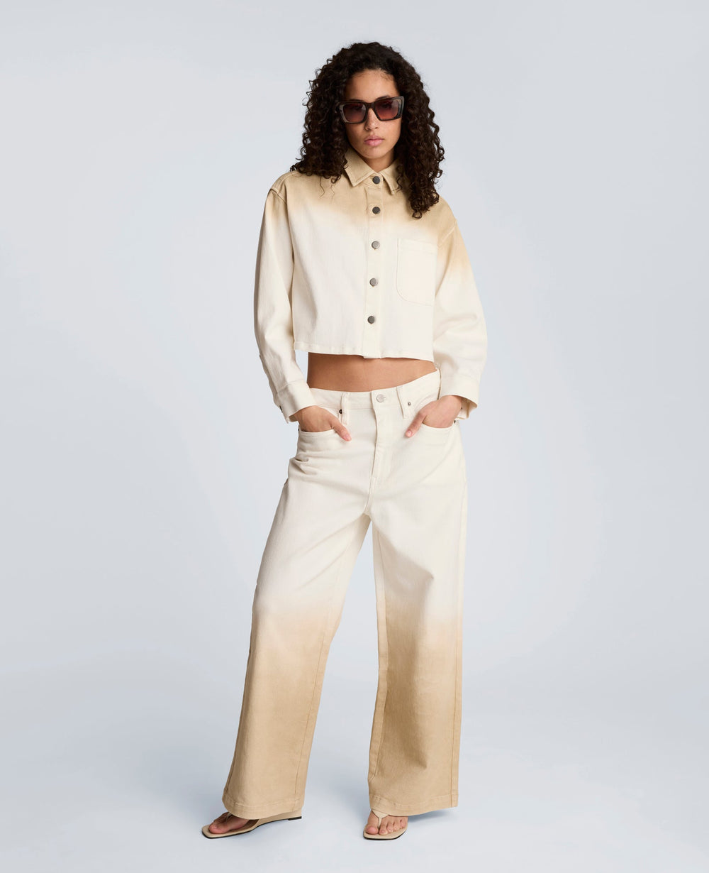 Kenneth Cole Gradient Oversized Cropped Shacket in Comfort Stretch Denim