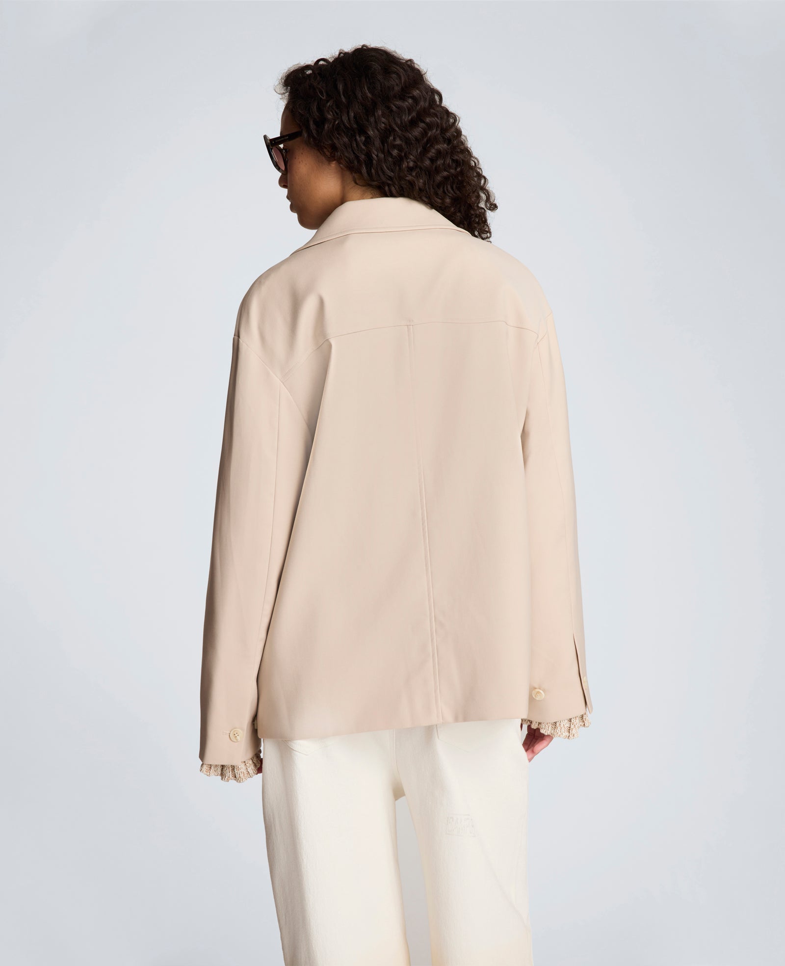 Kenneth Cole Melange Twill Multi Pocket Jacket with Notch Collar