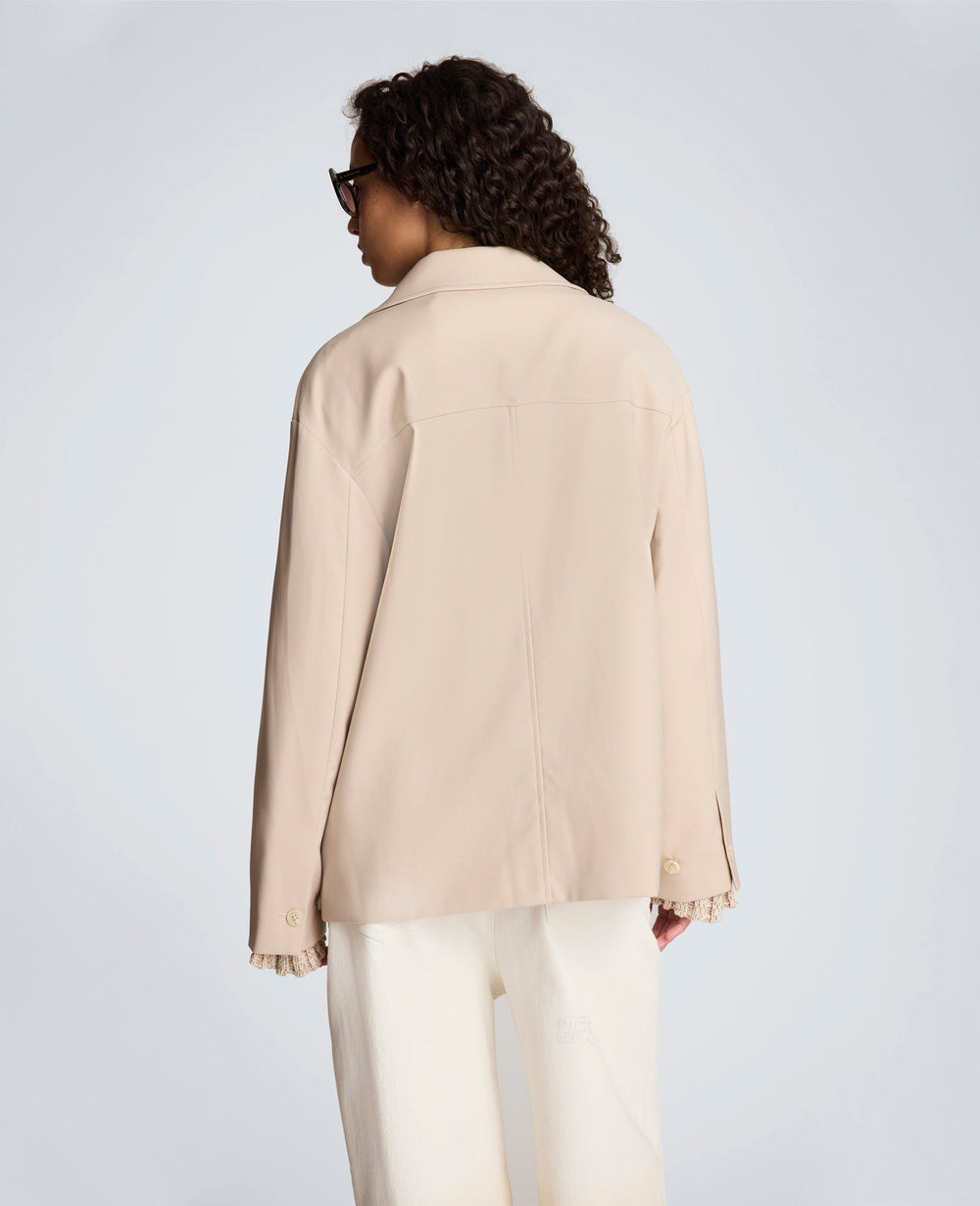 Kenneth Cole Melange Twill Multi Pocket Jacket with Notch Collar
