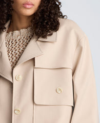 Kenneth Cole Melange Twill Multi Pocket Jacket with Notch Collar