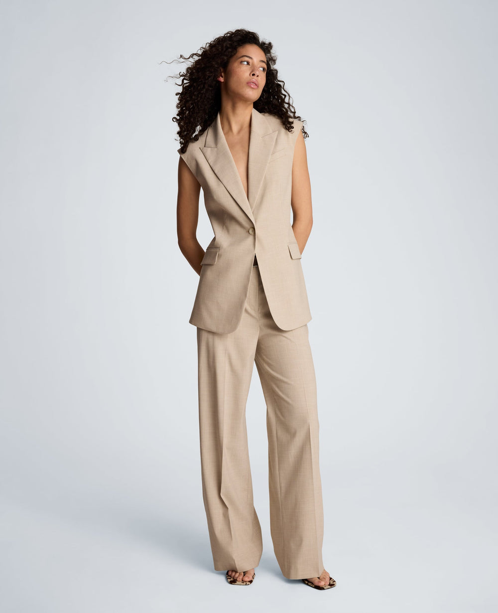 Kenneth Cole Crosshatch Weave Open Back Vest with Strap