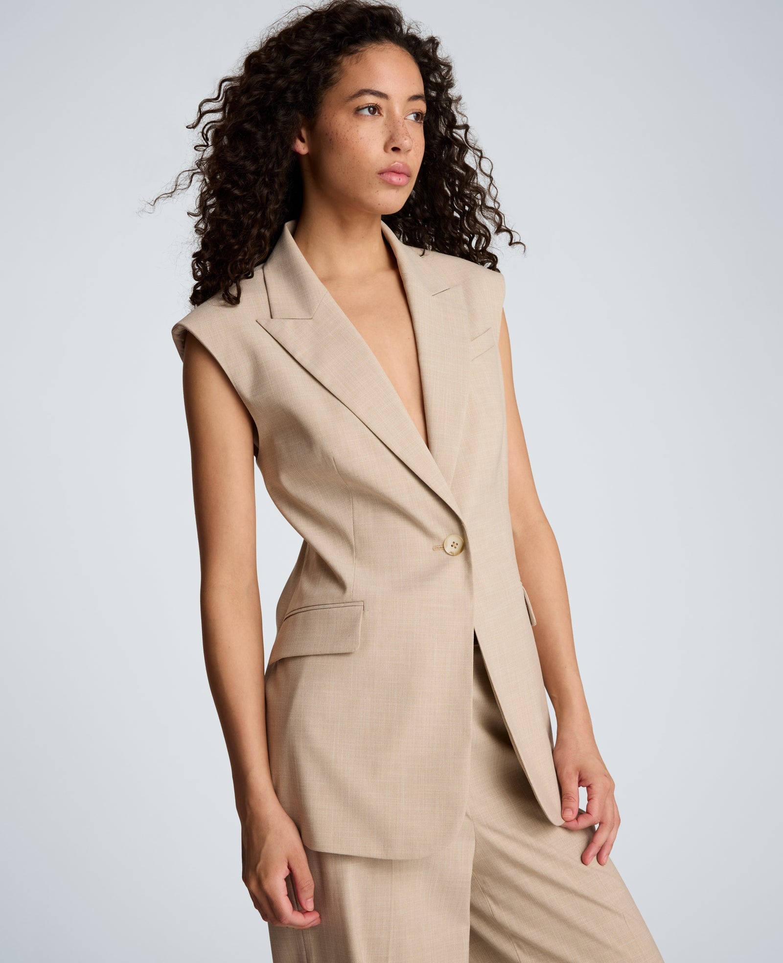 Kenneth Cole Crosshatch Weave Open Back Vest with Strap