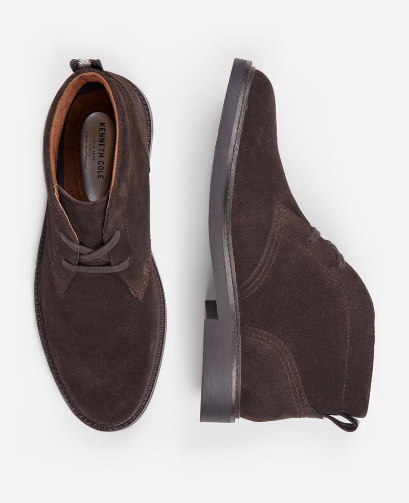 Kenneth Cole Wilhem Suede Chukka Boots for Men, Mocha | Kenneth Cole