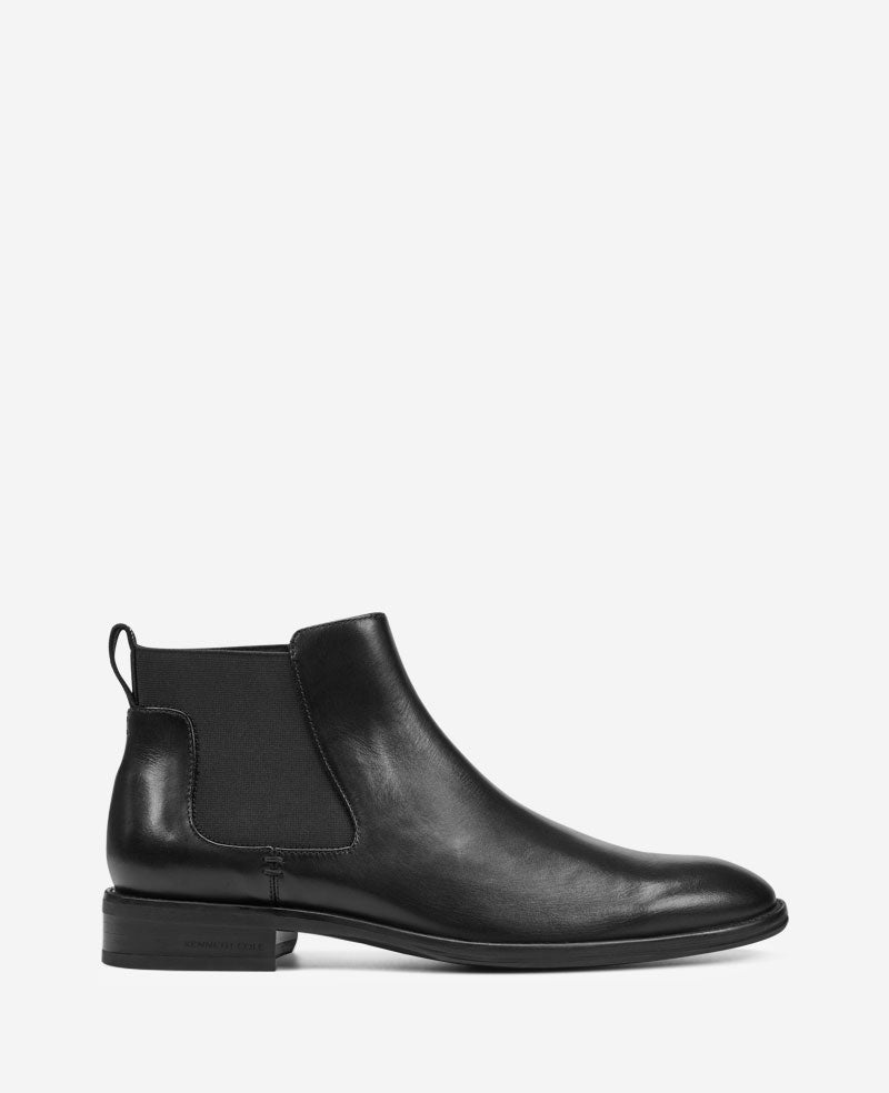Kenneth Cole Tully Chelsea Boot for Men, Black Leather | KC