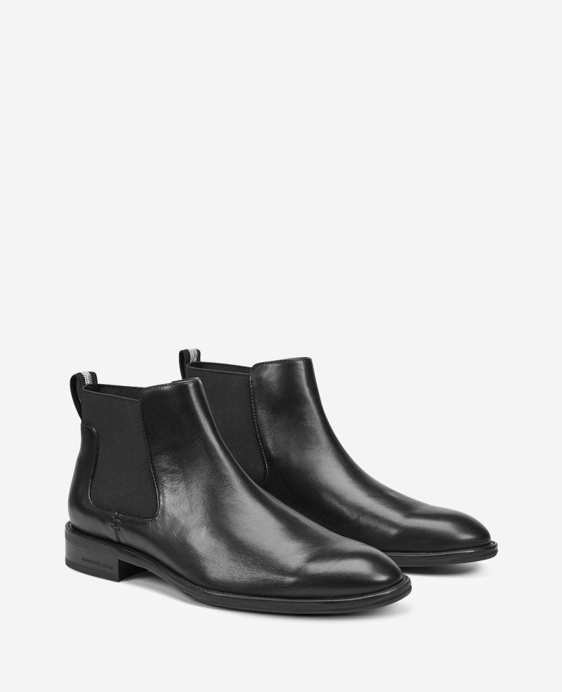 Kenneth Cole Tully Chelsea Boot for Men, Black Leather | KC