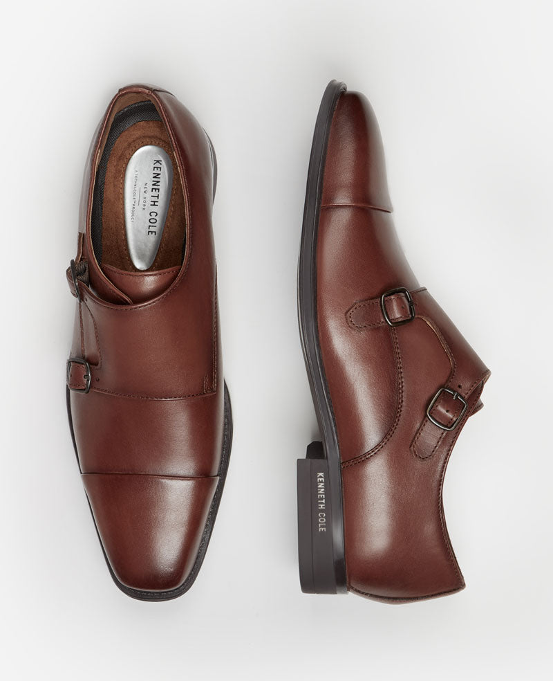 Kenneth Cole Charles Double Monk Strap Oxford – Cognac | Kenneth Cole