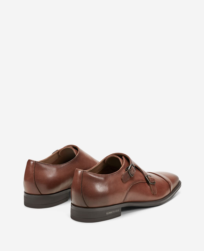 Kenneth Cole Charles Double Monk Strap Oxford – Cognac | Kenneth Cole