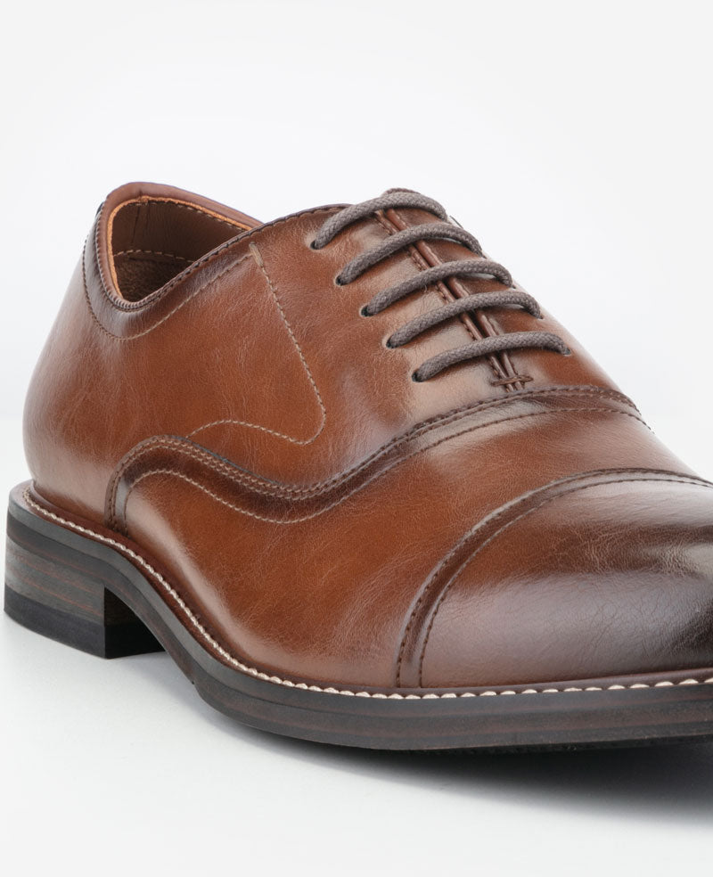 Kenneth Cole REACTION - Lawstin Cap Toe Oxford Shoes for Men, Tan | KC