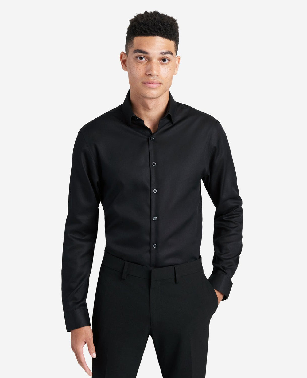 Kenneth Cole Shop Slim-Fit Stretch Dress Shirt – Black | Kenneth Cole