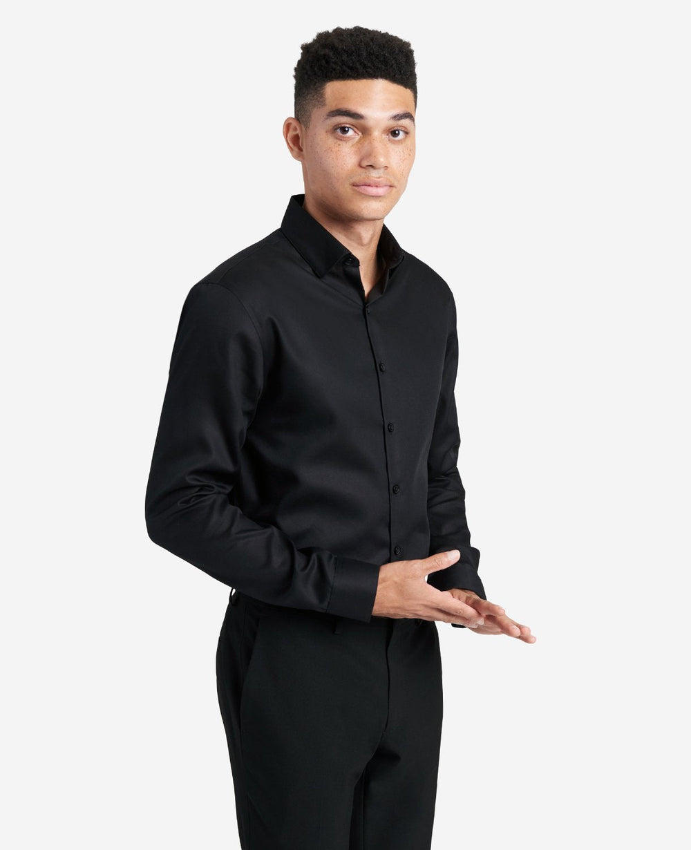 Kenneth Cole Shop Slim-Fit Stretch Dress Shirt – Black | Kenneth Cole