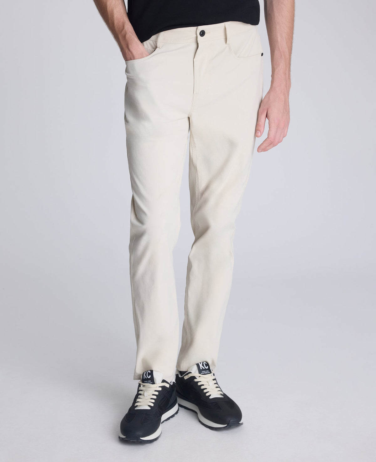 Kenneth Cole Shop Original Slim 5-Pocket Pant in Off White | Kenneth Cole