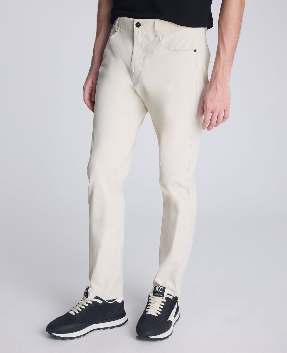 Kenneth Cole Shop Original Slim 5-Pocket Pant in Off White | Kenneth Cole