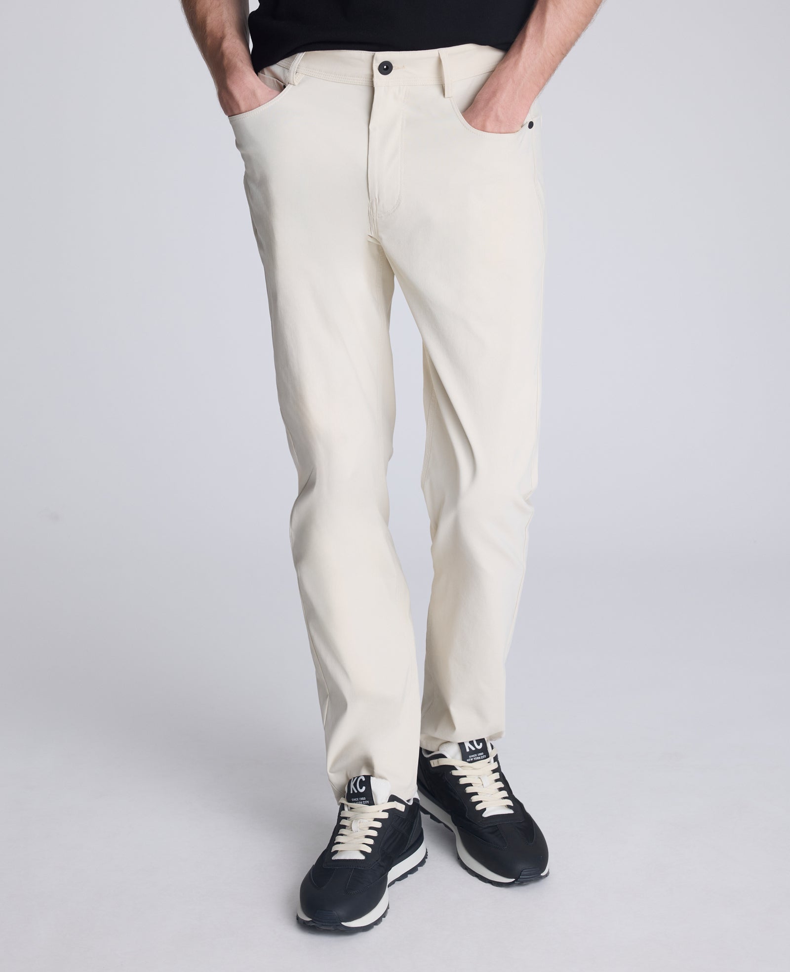 Kenneth Cole Shop Original Slim 5-Pocket Pant in Off White | Kenneth Cole
