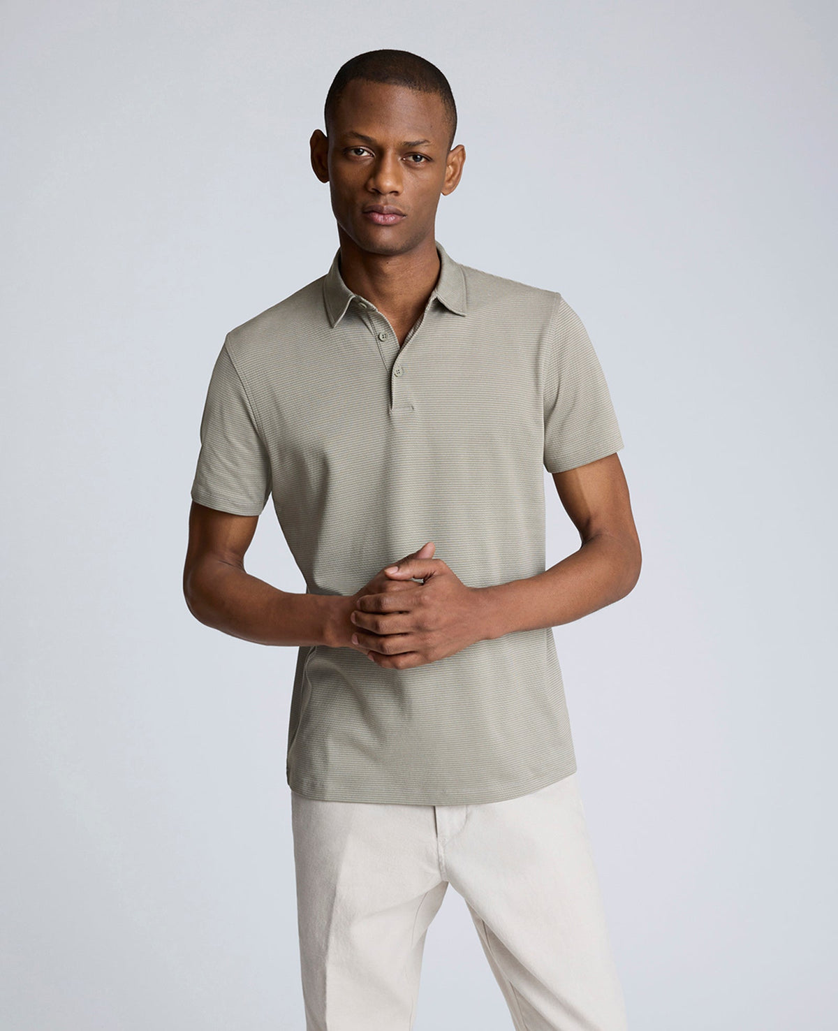 Kenneth Cole Shop Sage Two-Toned Knit Polo – Soft, Stretchy & Breathable