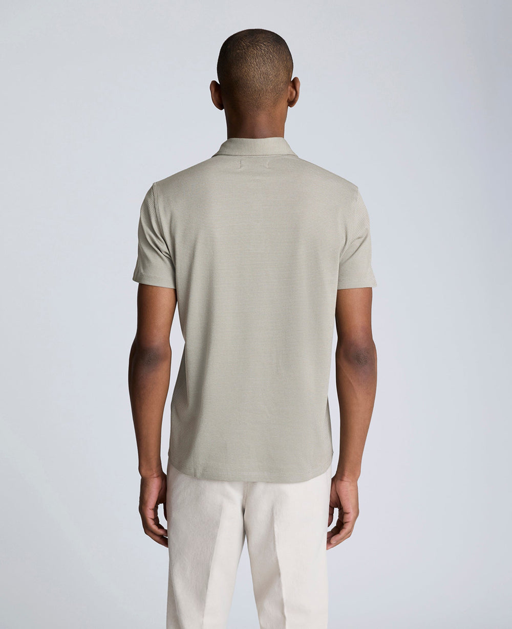 Kenneth Cole Shop Sage Two-Toned Knit Polo – Soft, Stretchy & Breathable