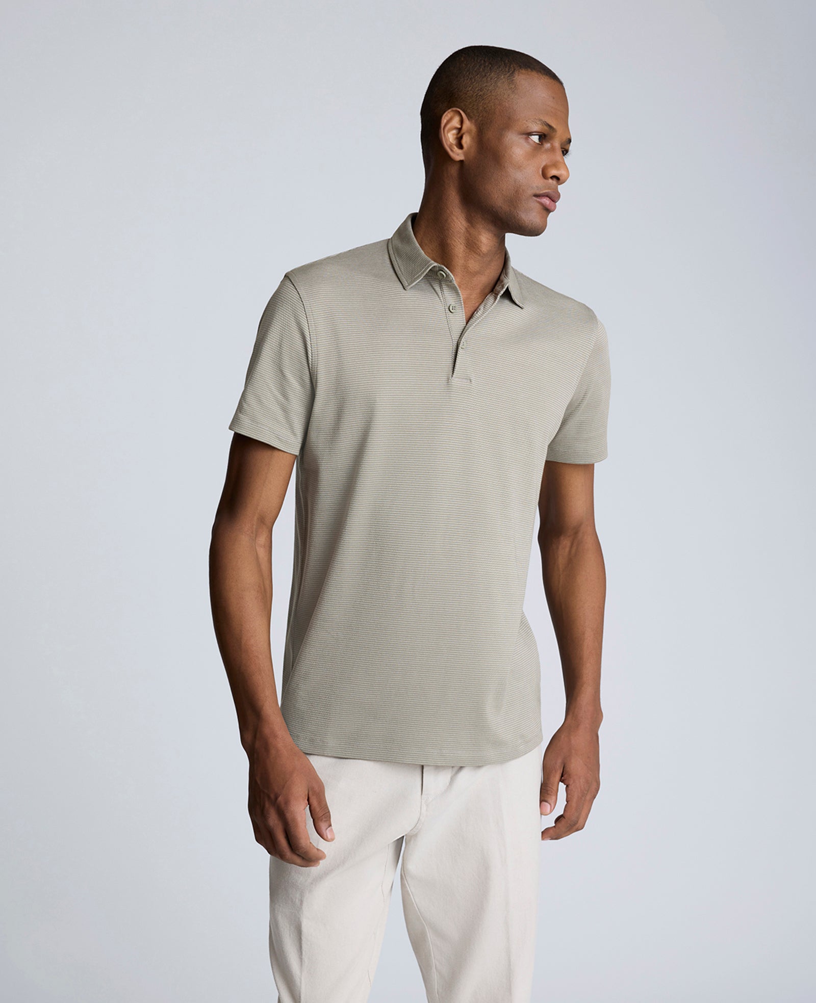 Kenneth Cole Shop Sage Two-Toned Knit Polo – Soft, Stretchy & Breathable