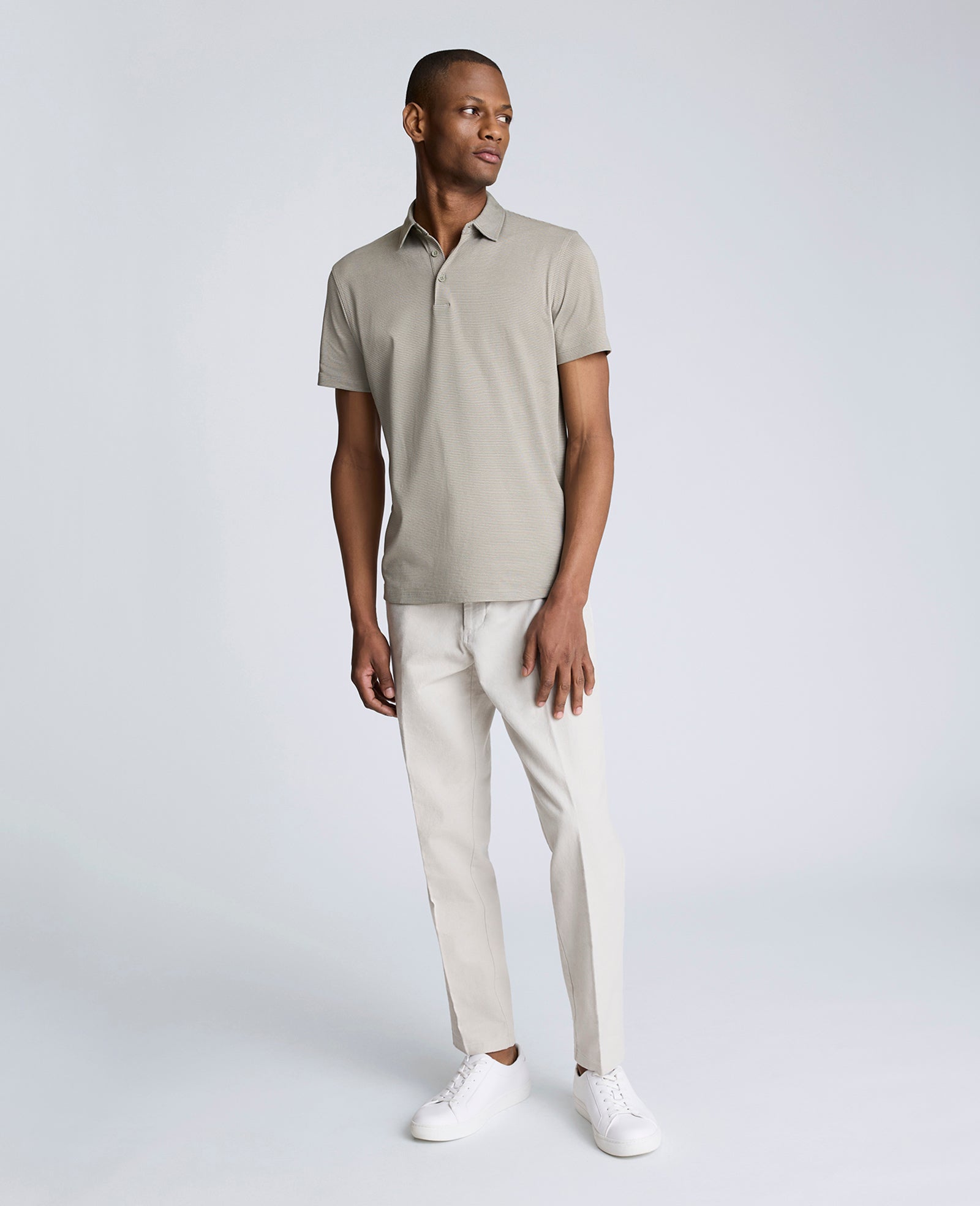 Kenneth Cole Shop Sage Two-Toned Knit Polo – Soft, Stretchy & Breathable