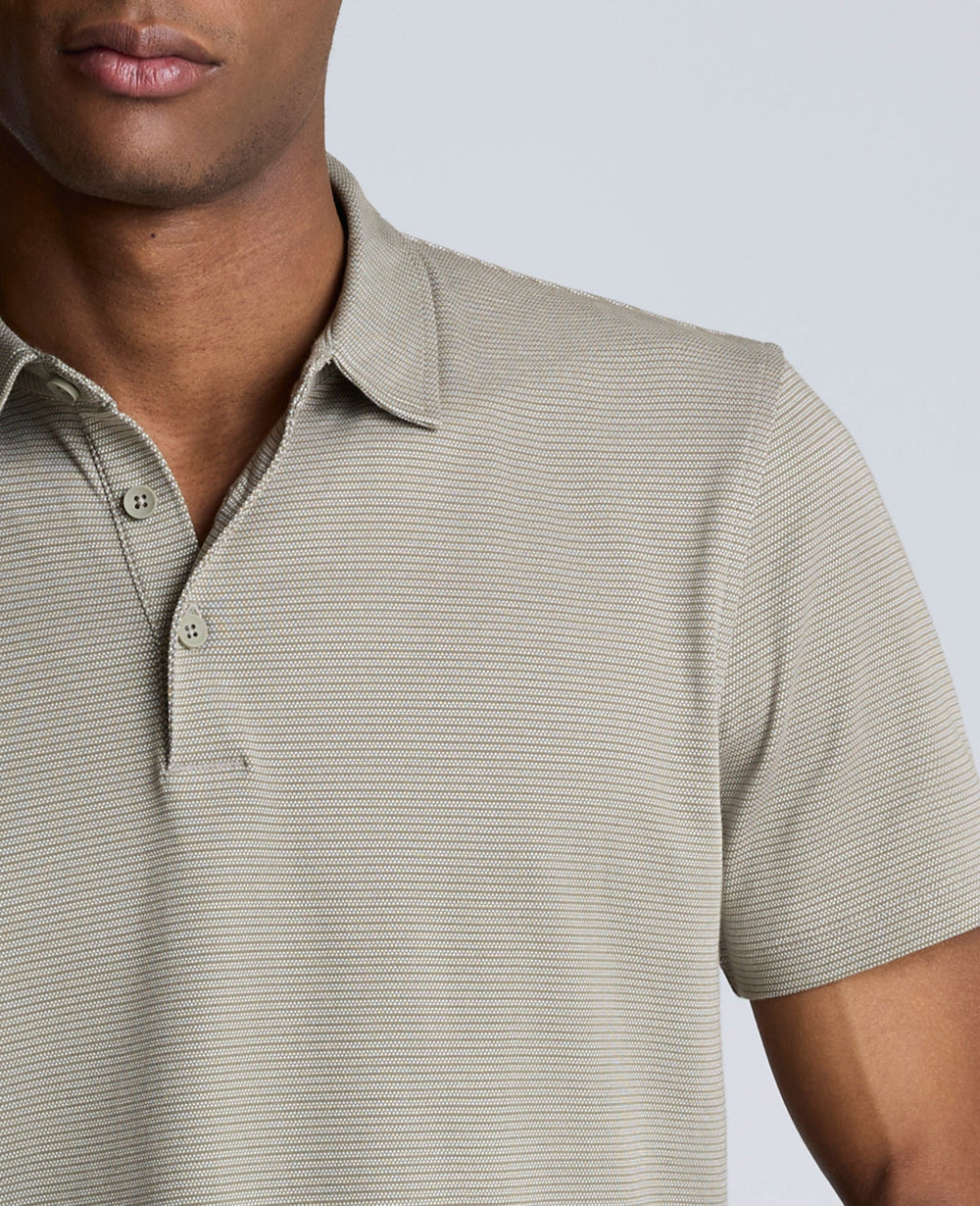 Kenneth Cole Shop Sage Two-Toned Knit Polo – Soft, Stretchy & Breathable