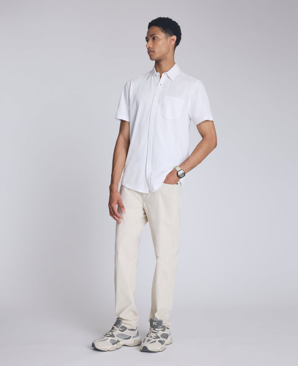 Kenneth Cole Shop Short Sleeve Sportshirt: White, Chest Pocket | KC
