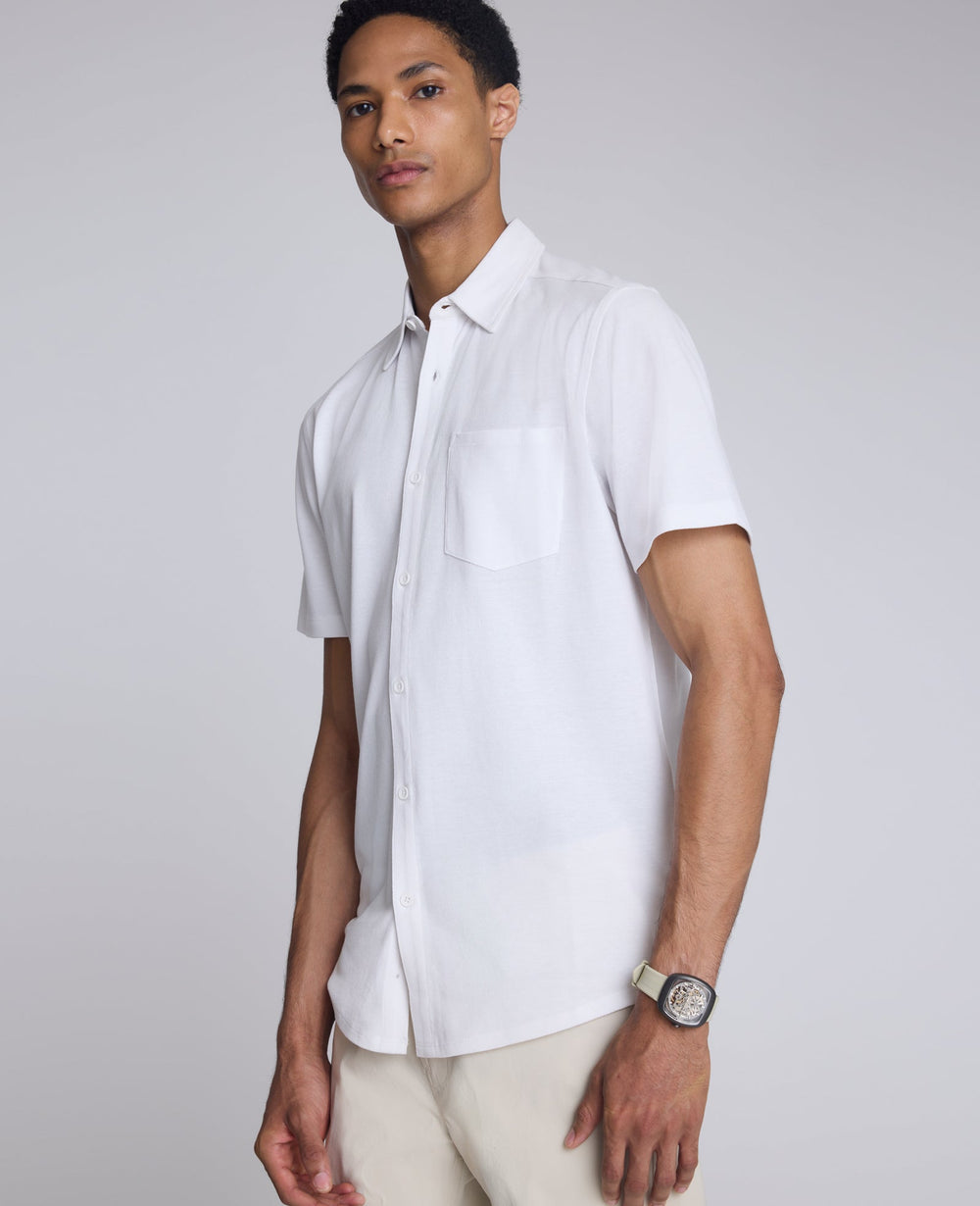 Kenneth Cole Shop Short Sleeve Sportshirt: White, Chest Pocket | KC