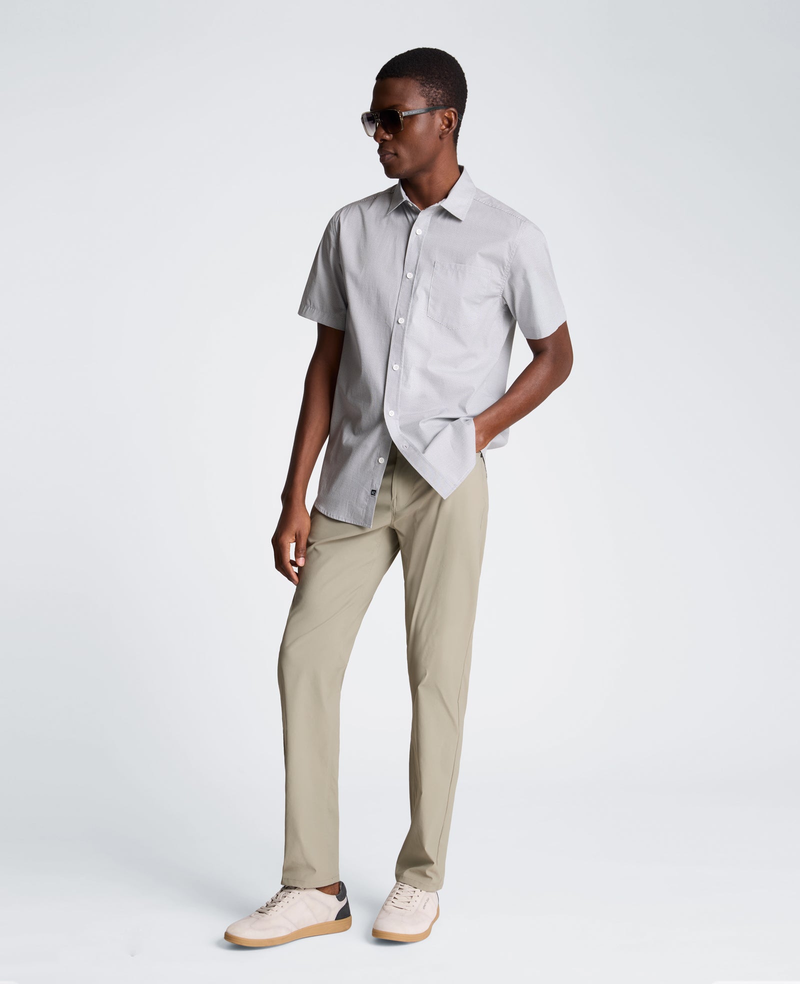 Kenneth Cole Short Sleeve Sport Shirt with Chest Pocket